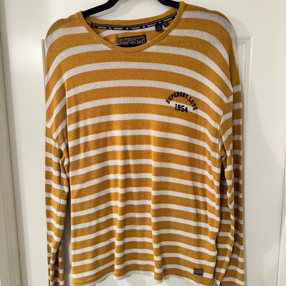 Striped Yellow and White Long Sleeve Shirt